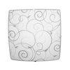 Simple Designs Square Flushmount Ceiling Light with Scroll Swirl Design FM3001-WHT